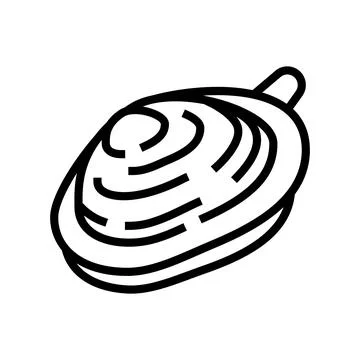 Soft-shell clam line icon vector illustration Stock Illustration