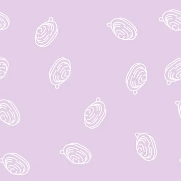 Soft-shell clam line seamless pattern Illustrazione stock