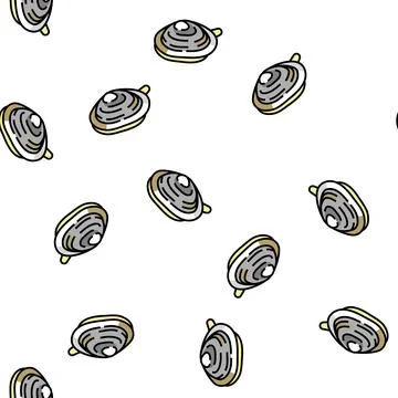 Soft-shell clam vector seamless pattern イラスト素材