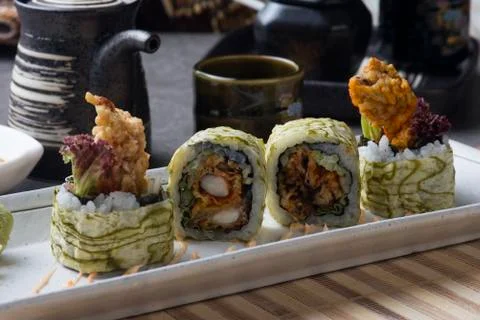 Soft shell crab roll sushi Stock Photos