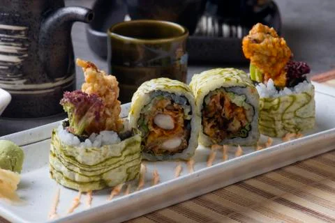Soft shell crab roll sushi Stock Photos