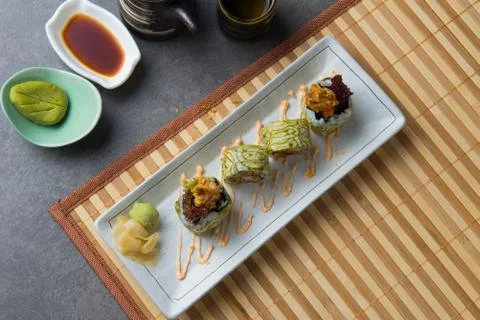Soft shell crab roll sushi Stock Photos