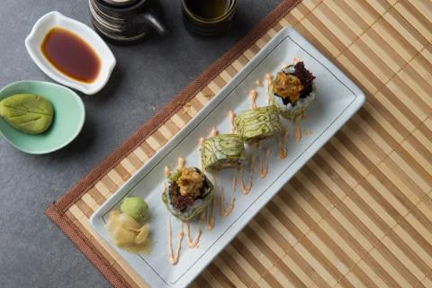 Soft shell crab roll sushi Stock Photos