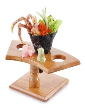 Soft shell crab temaki Stock Photos
