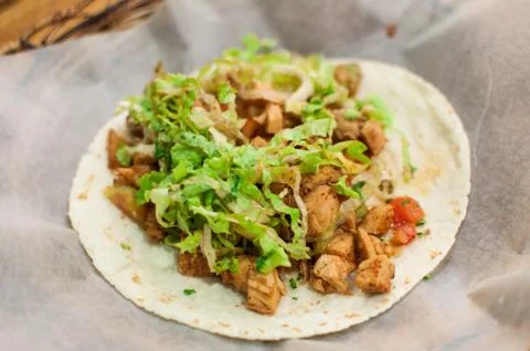 Soft shell taco chicken quesdillas on a plate Foto stock