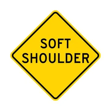 Soft shoulder warning road sign Stock Illustration