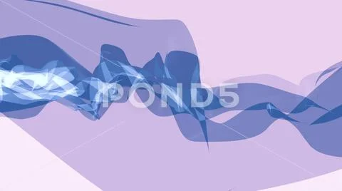 Soft silk smoke ribbon gentle flow waving digital simulation turbulent abstract Stock Illustration