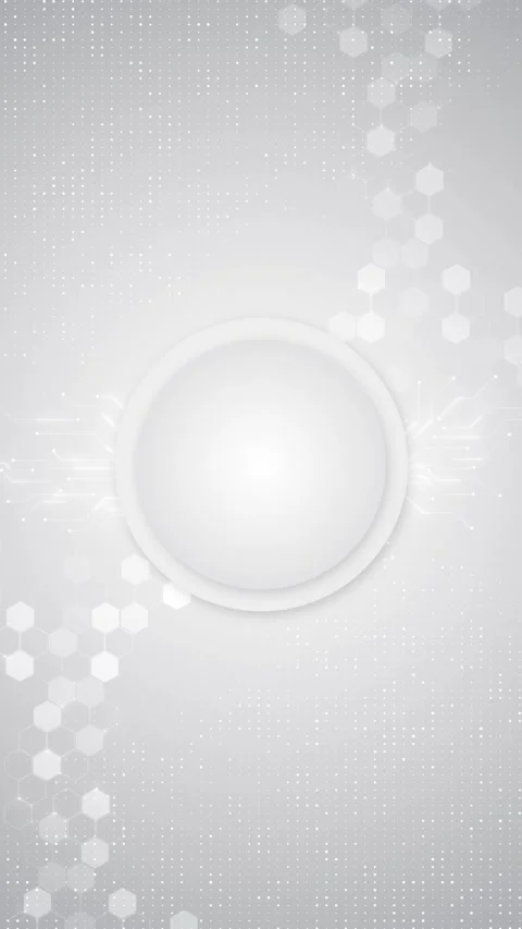 Soft silver technology design features a raised round center, fine circuit trace Stock Footage 341002574