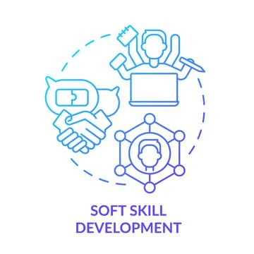 Soft skill development blue gradient concept icon Stock Illustration