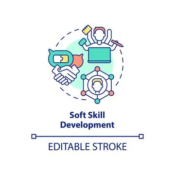 Soft skill development concept icon Stock Illustration