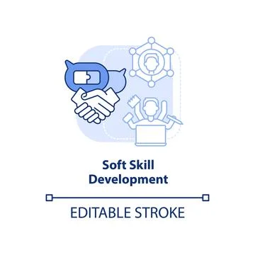 Soft skill development light blue concept icon Stock Illustration