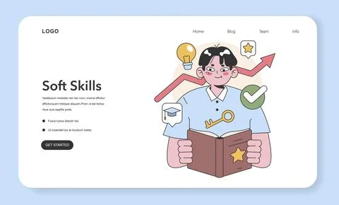 Soft Skills concept. Flat vector illustration Stock Illustration