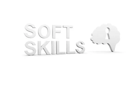 SOFT SKILLS concept white background 3d render illustration Stock Illustration