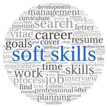 Soft skills concept on white Stock Illustration