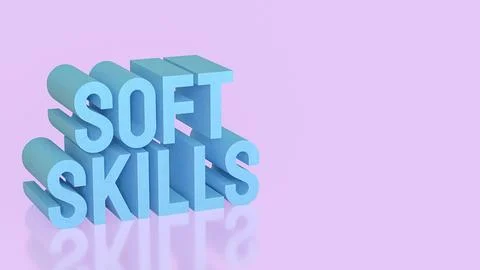 Soft Skills Development Concept for Modern Professional Growth 3d render.. Stock Illustration