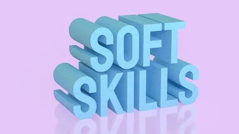 Soft Skills Development Concept for Modern Professional Growth 3d render.. Illustrazione stock