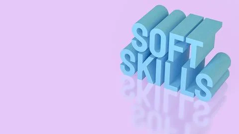 Soft Skills Development Concept for Modern Professional Growth 3d render.. Illustrazione stock