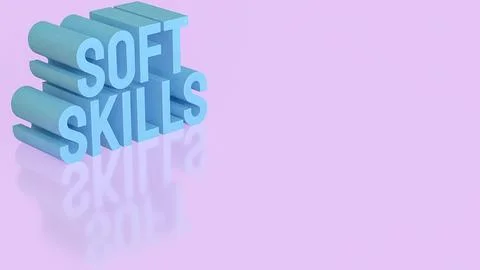 Soft Skills Development Concept for Modern Professional Growth 3d render.. Stock Illustration