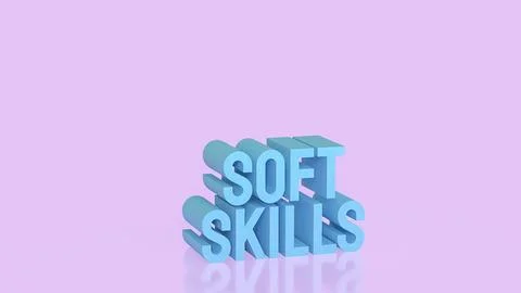 Soft Skills Development Concept for Modern Professional Growth 3d render.. Stock Illustration