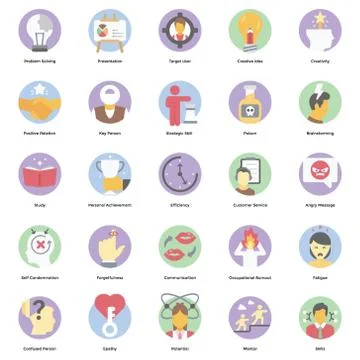Soft Skills Flat Vectors Set Stock Illustration