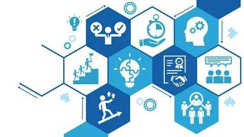 Soft skills icon set. Containing communication Stock Illustration