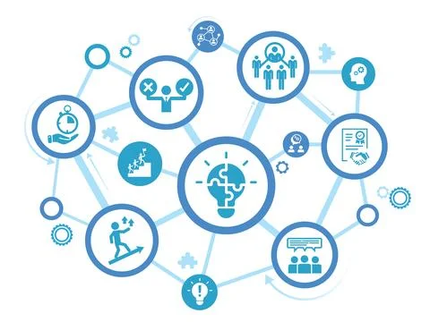 Soft skills icon set. Containing communication Stock Illustration