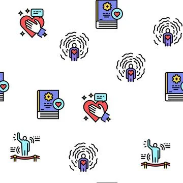 Soft Skills People Vector Seamless Pattern Stock Illustration