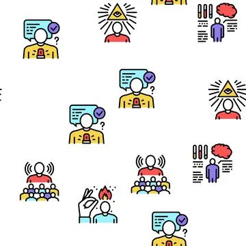 Soft Skills People Vector Seamless Pattern Stock Illustration