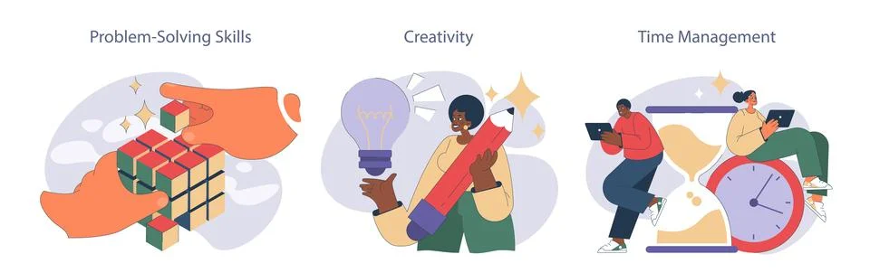 Soft skills set. Stockillustratie