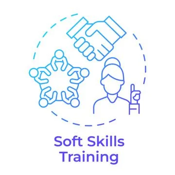 Soft skills training blue gradient concept icon 스톡 일러스트