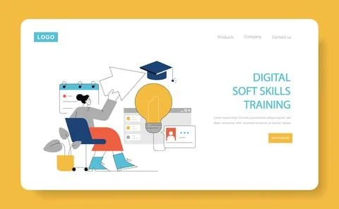 Soft Skills Training. Flat Vector Illustration Stock Illustration