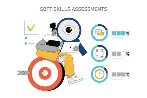 Soft Skills Training. Flat Vector Illustration Stock Illustration