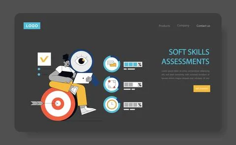 Soft Skills Training. Flat Vector Illustration 스톡 일러스트