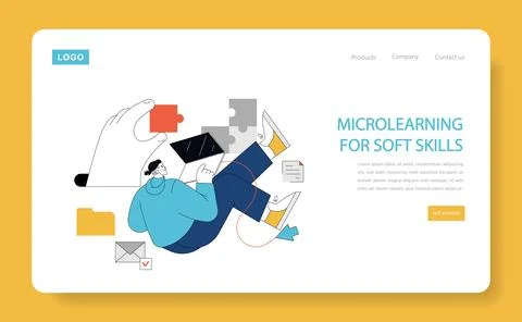 Soft Skills Training. Flat Vector Illustration Illustrazione stock