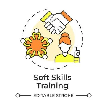 Soft skills training multi color concept icon Stock Illustration