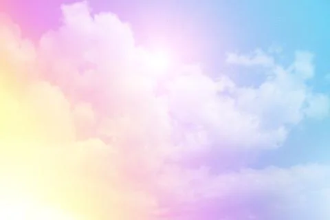 Soft sky and cloudy in gradient pastel,sky and clouds with sunlight,sky and c Foto stock