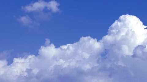 Soft Smooth Heavenly Clouds on Clear Sky in Sunny Day Stock Footage 95096815
