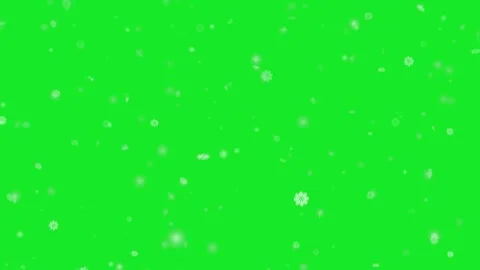 Soft Snowfall Bokeh Overlay on Green Screen, Winter Snow Particles Stock Footage 327767132
