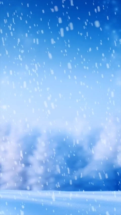 Soft snowflakes fall over a peaceful forest Stock Footage 312799038