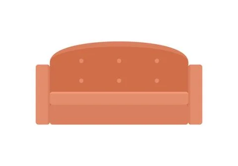 Soft sofa icon in flat style Stock Illustration