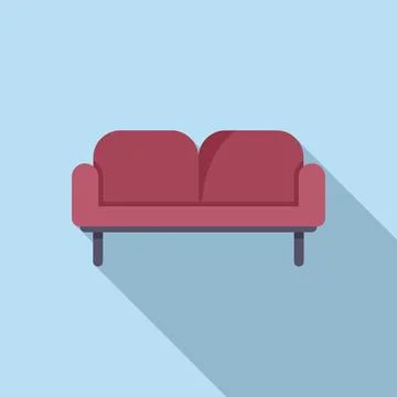 Soft sofa icon flat vector. Interior furniture Stock Illustration