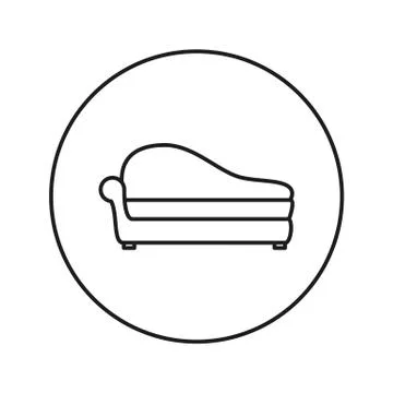 Soft sofa icon. Stock Illustration