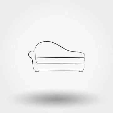 Soft sofa icon. Stock Illustration