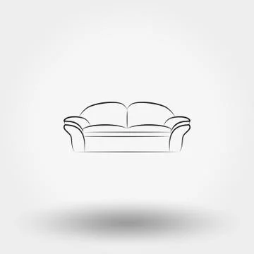 Soft sofa icon. Stock Illustration