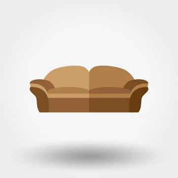 Soft sofa icon. Stock Illustration