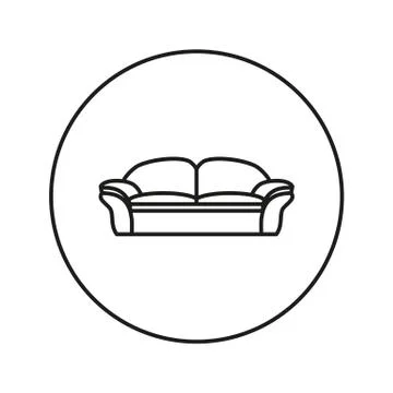 Soft sofa icon. Stock Illustration
