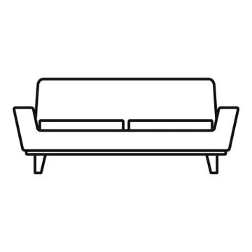 Soft sofa icon, outline style Stock Illustration