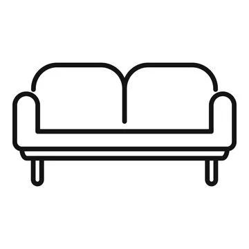 Soft sofa icon outline vector. Interior furniture Stock Illustration