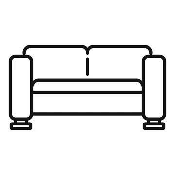 Soft sofa icon outline vector. Home interior Stock Illustration