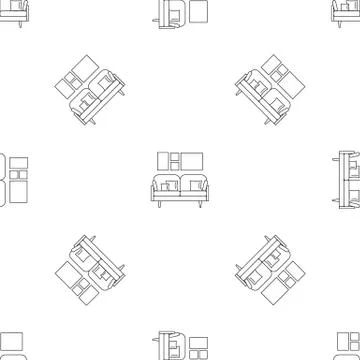 Soft sofa pattern seamless vector Illustrazione stock